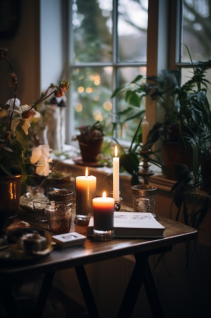 Enregistrer la solitude paisible de l'observance privée du jour de la bougie à la maison