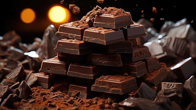 Enrobage de chocolat cru sur Chocolat HD 8K fond d'écran Stock Photographic image