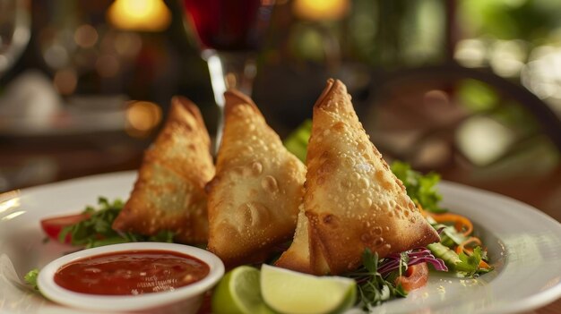 Photo enroulées à la main et farcies d'espèces exotiques, ces samosas croustillantes rendent hommage à l'influence indienne sur