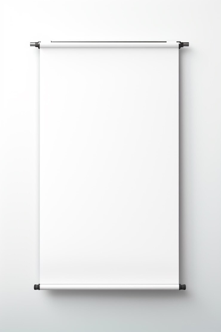 Photo enroulez une bannière blanche.