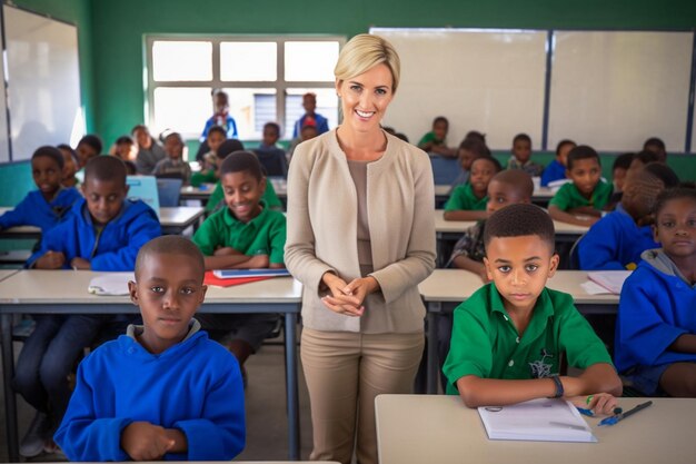 L'enseignant dans une salle de classe Jour de l'enseignant