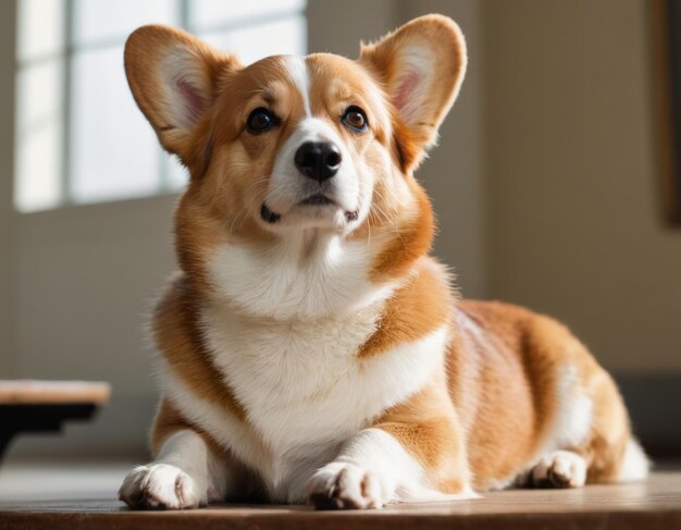 L'enseignante du chien corgi mignon