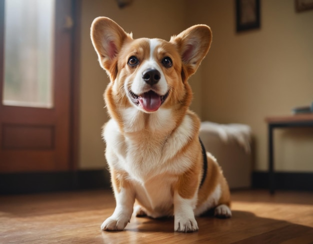 Photo l'enseignante du chien corgi mignon