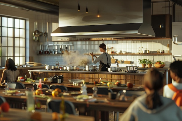 L'enseignante participe à un cours de cuisine surprise