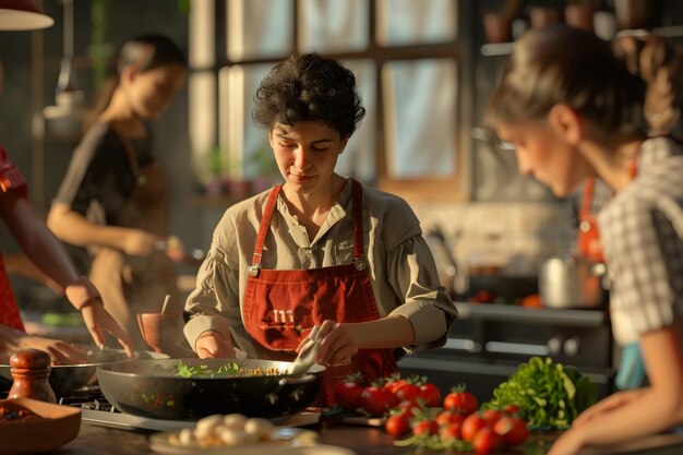 L'enseignante participe à un cours de cuisine surprise