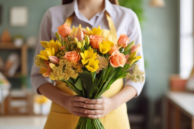 Une enseignante a reçu un beau bouquet dans sa classe