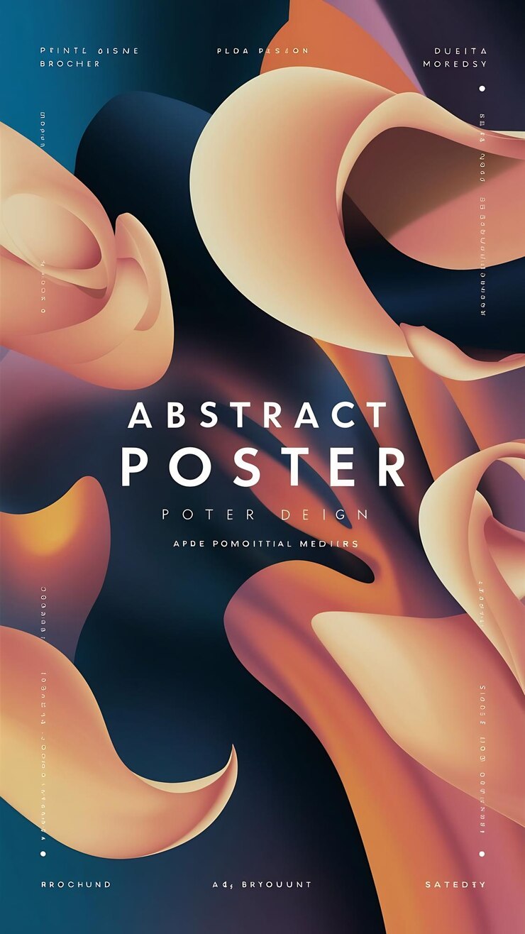 Photo ensemble d'affiches abstraites avec des formes fluides