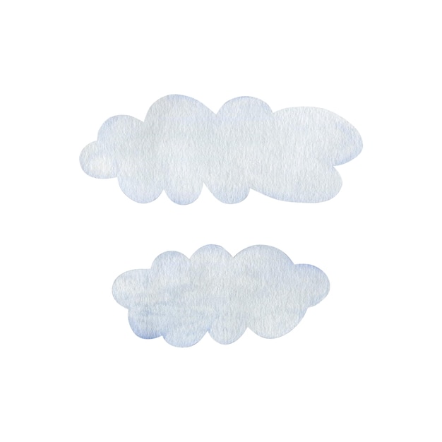 Ensemble aquarelle illustration nuage