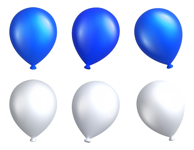 Un ensemble de ballons bleus et blancs