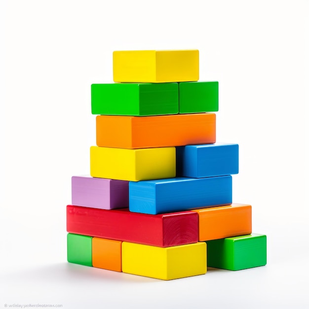 Un ensemble de blocs de construction colorés pour enfants