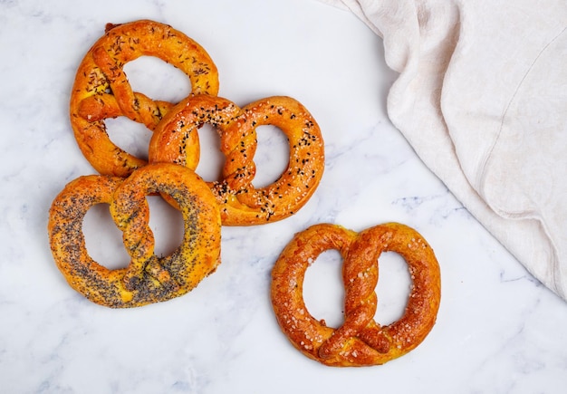 Photo ensemble de bretzels différents