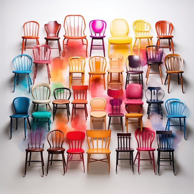 Photo ensemble de chaises multiples