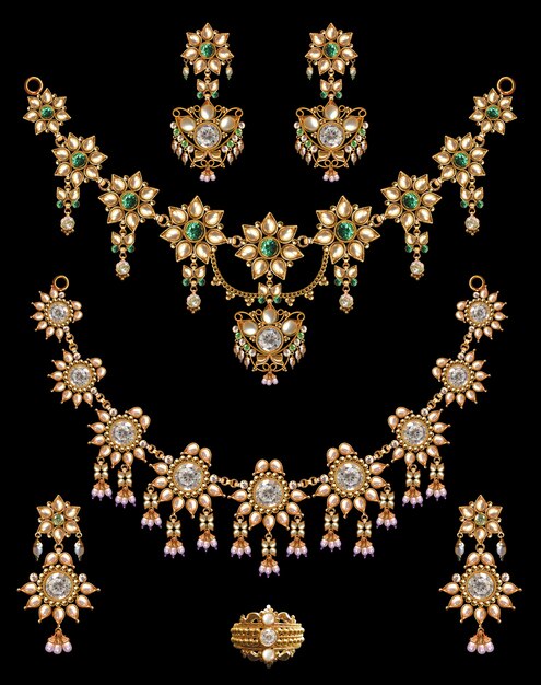 Ensemble Collier De Perles Anciennes Indiennes