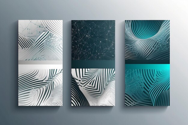 Photo ensemble de couvertures minimales conception géométrique future mailles 3d abstraites vecteur eps10