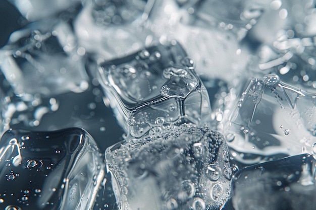 Ensemble de cubes de glace étincelants