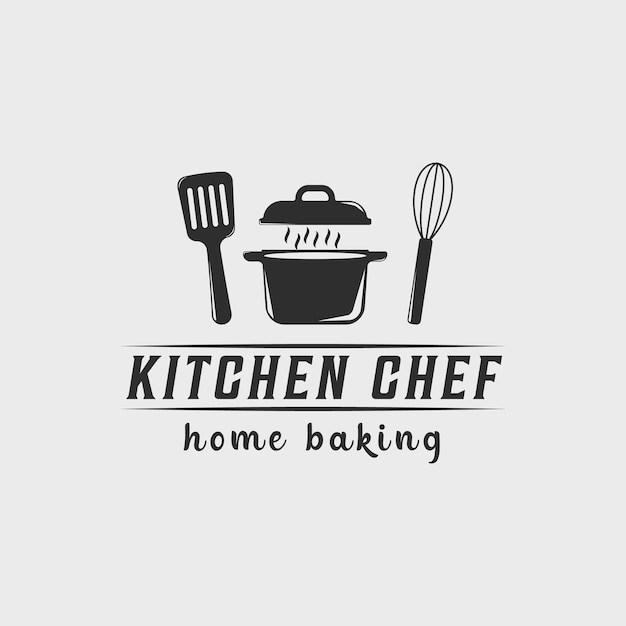 ensemble de cuisine logo vintage modèle d'illustration vectoriel icône conception graphique