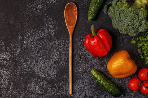 Ensemble de différents légumes pour cuisiner