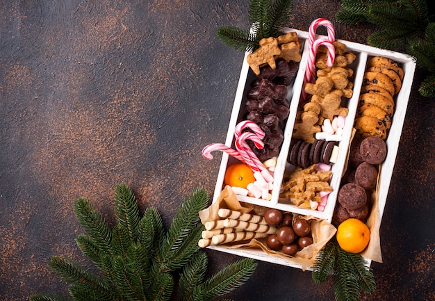 Ensemble de divers biscuits de Noël