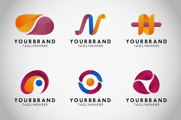 Ensemble d'éléments abstraits du logo