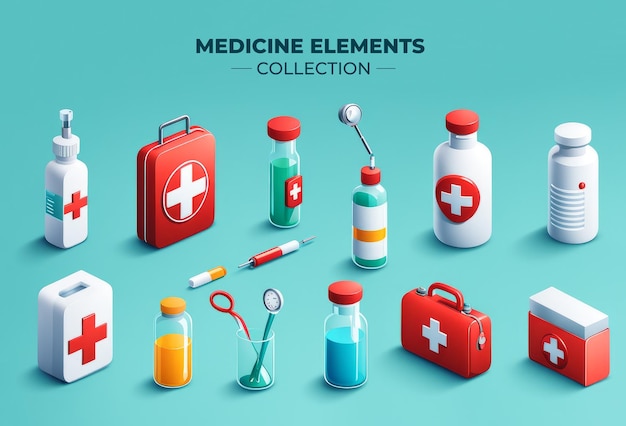 Ensemble d'éléments de médicaments