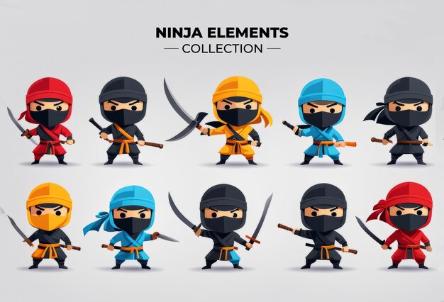 Photo ensemble d'éléments ninja