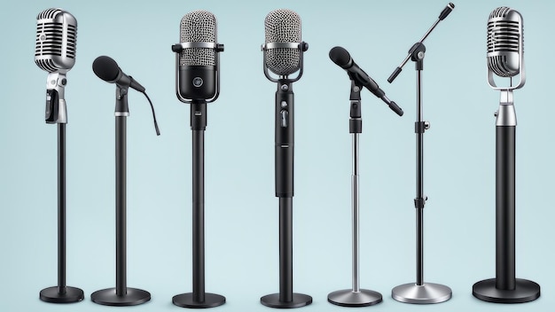 Ensemble d'éléments de support de microphone