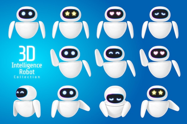 Ensemble d'éléments technologiques de robots 3D