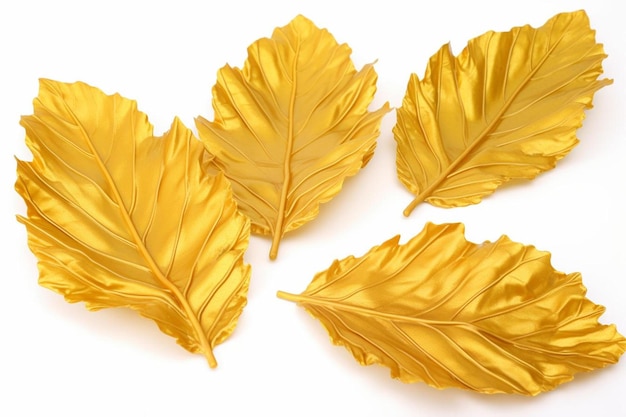 un ensemble de feuilles d'or