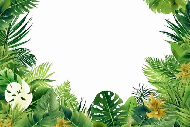 Ensemble de feuilles tropicales isolées sur fond blanc Ai généré