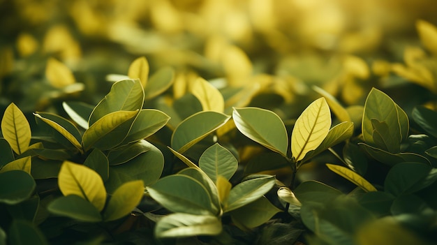 Ensemble de feuilles vertes d'automne