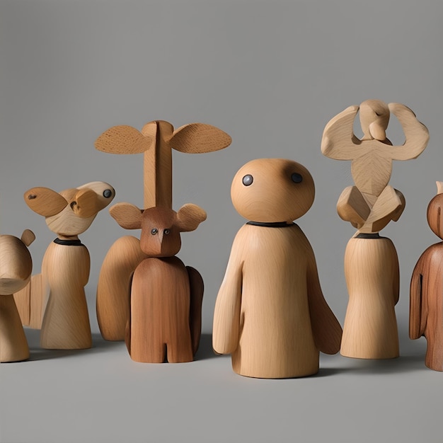 Un ensemble de figurines d'animaux en bois 8