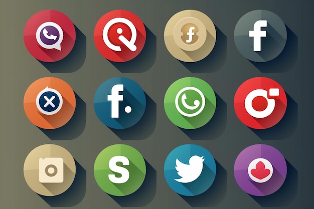 ensemble d'icônes de médias sociaux facebook twitter instagram youtube linkedin wechat google plus