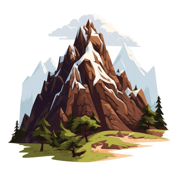 Photo un ensemble d'icônes de montagnes