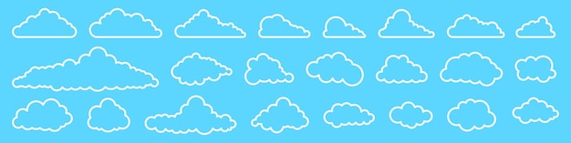 Ensemble d'icônes de nuages Style simple