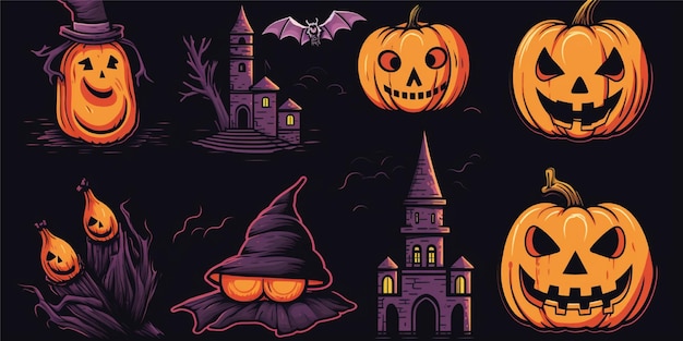 Ensemble d'illustration d'Halloween