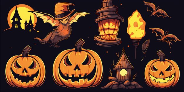 Ensemble d'illustration d'Halloween