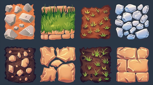 un ensemble d'illustrations différentes pour un jeu appelé plantes