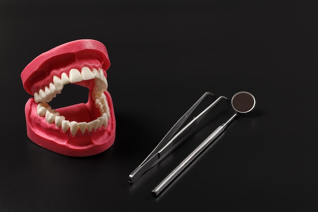 Ensemble d'instruments dentaires en métal pour les soins dentaires des dents