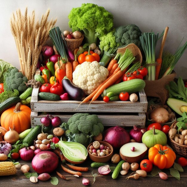 Photo ensemble de légumes