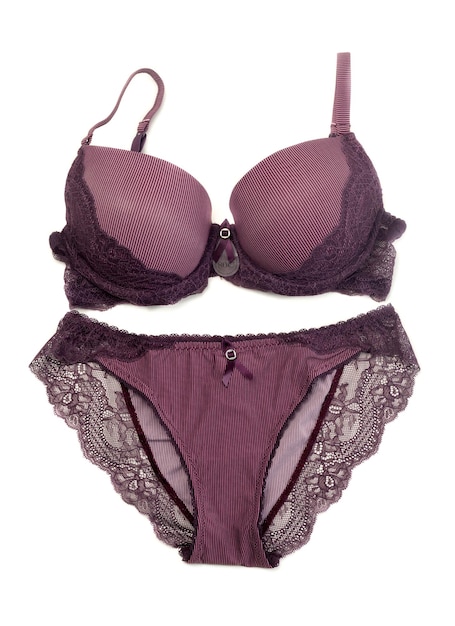 Ensemble lingerie rayé violet 80C