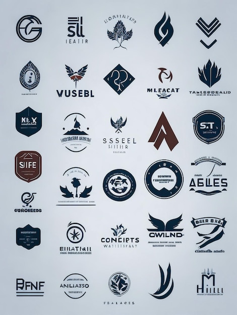 Photo ensemble de logos collection d'idées de marque modernes et créatives pour les logos simples de l'entreprise commerciale minimaliste