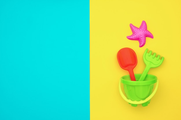 Ensemble Multicolore De Jouets Pour Enfants Pour Jeux D'été Dans Un Bac à Sable Ou Sur Une Plage De Sable Fin