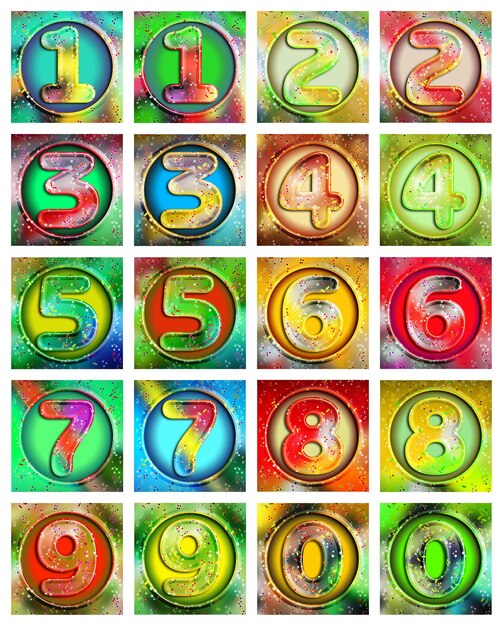Photo ensemble de nombres sur des motifs abstraits