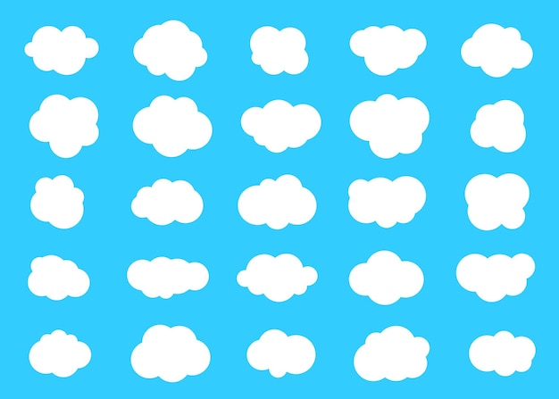 Ensemble de nuages Icône de nuage Illustration vectorielle