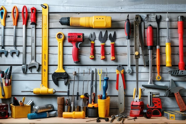 ensemble d'outils de travail à bord