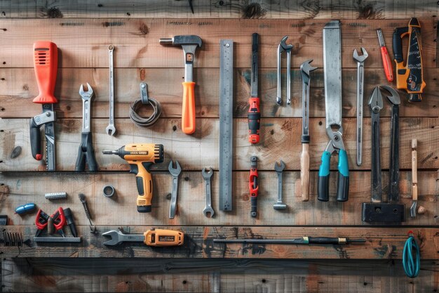 ensemble d'outils de travail à bord