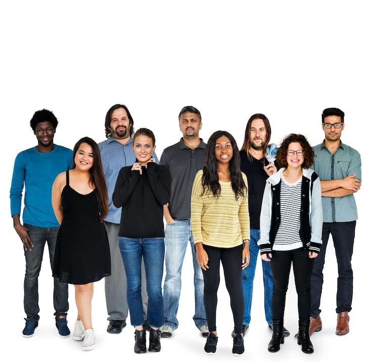 Photo ensemble de personnes diverses