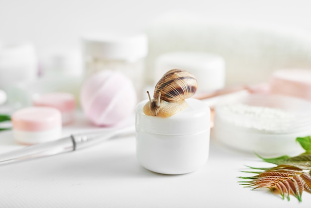 Ensemble de produits de spa traditionnels et d'escargot