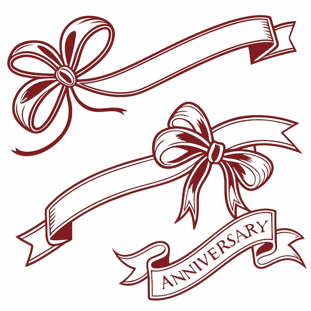 Un ensemble de rubans pour l'anniversaire