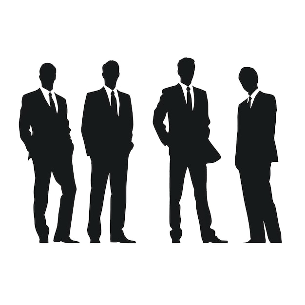 ensemble de silhouettes d'affaires